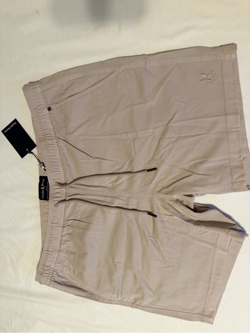 Psycho Bunny Men's Drawstring Athletic Shorts - Tan Size XL